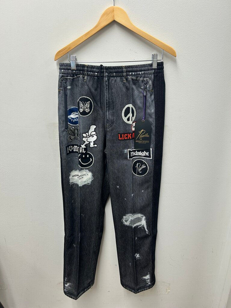 New Needles Denim Black Track Pants Size Medium