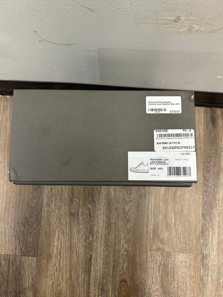 Preowned Rick Owens Ramone Low Mainline Size 45.5