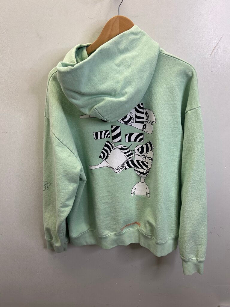 Preowned Chrome Heart Lust Mint Green Hoodie size XL
