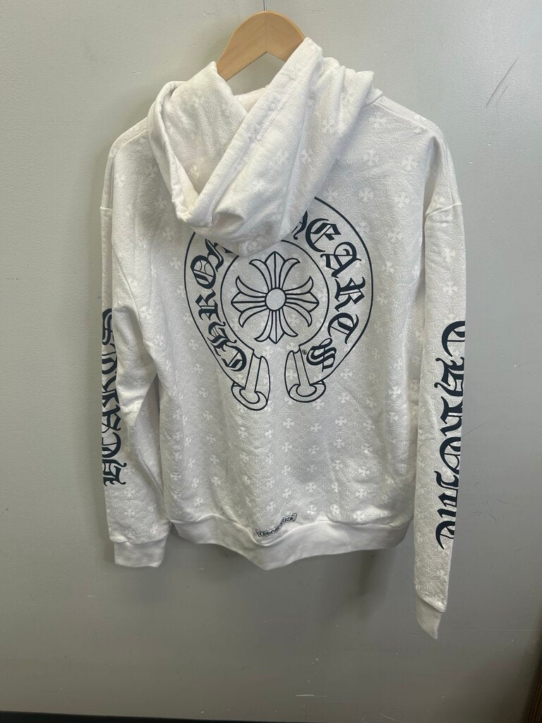 New Chrome Hearts White Monogram Hoodie Size Medium