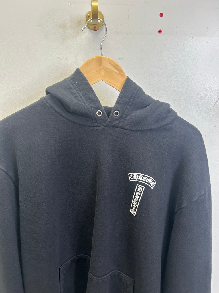 Preowned Chrome Hearts T Logo Black Hoodie Size Medium