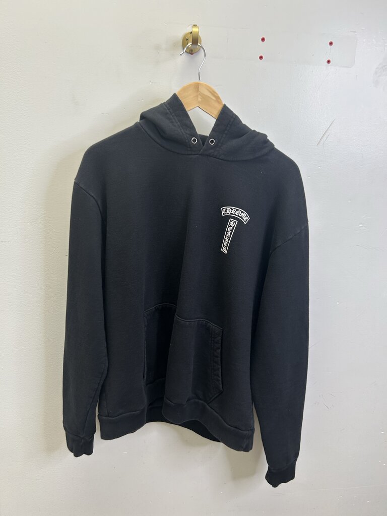 Preowned Chrome Hearts T Logo Black Hoodie Size Medium