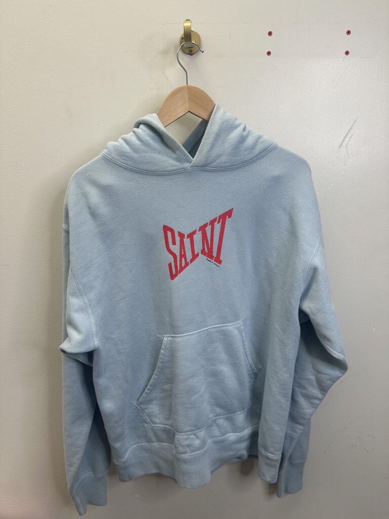 Preowned Saint Michael Hoodie Blue Sz M