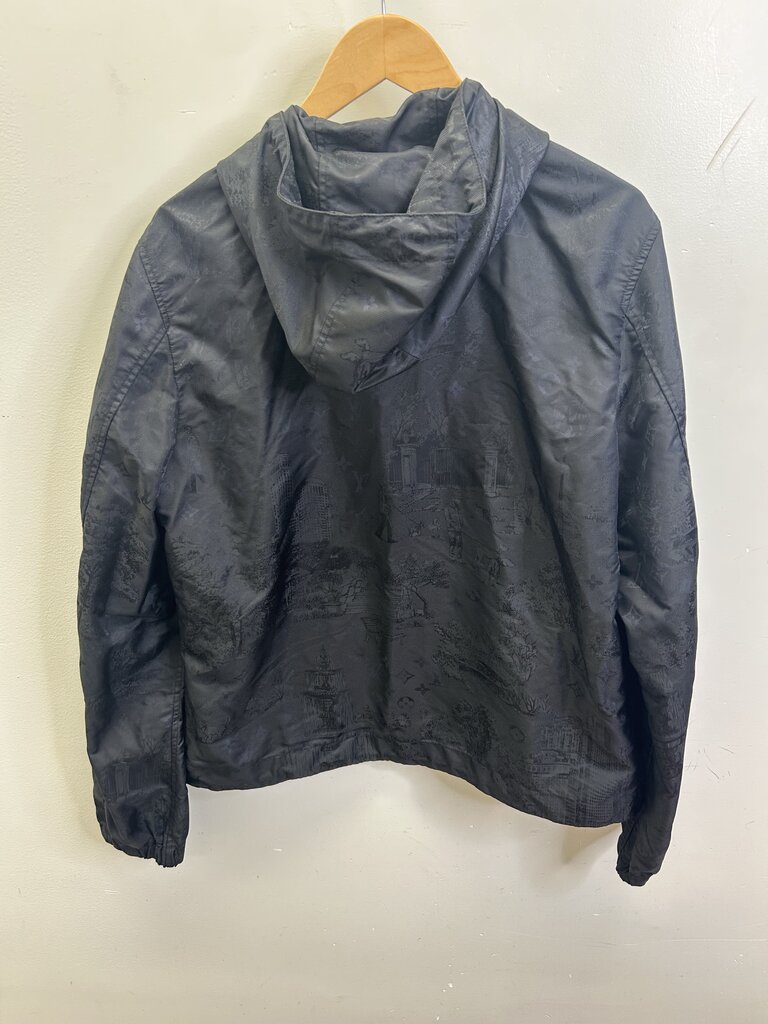 Preowned Louis Vuitton Black City Monogram Windbreaker size 50