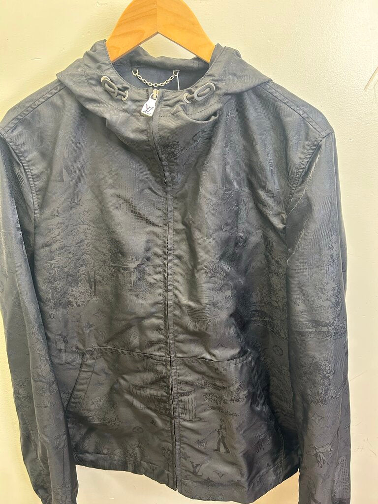 Preowned Louis Vuitton Black City Monogram Windbreaker size 50