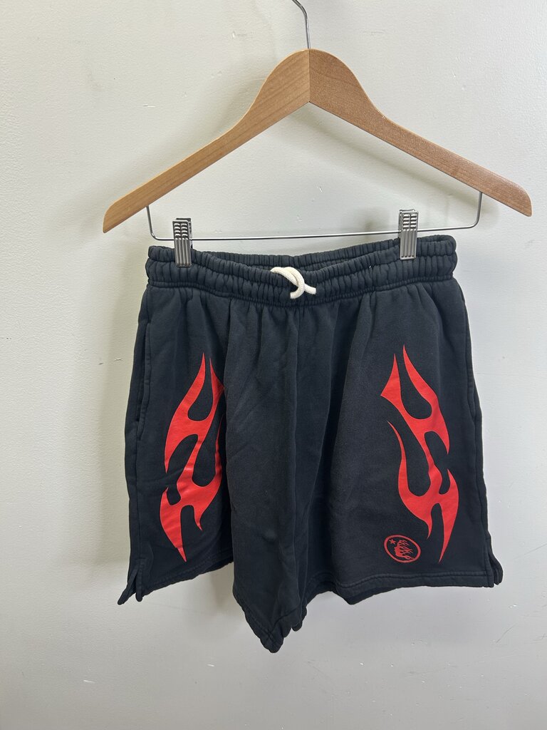 New Hellstar Flame Black Red Shorts size M