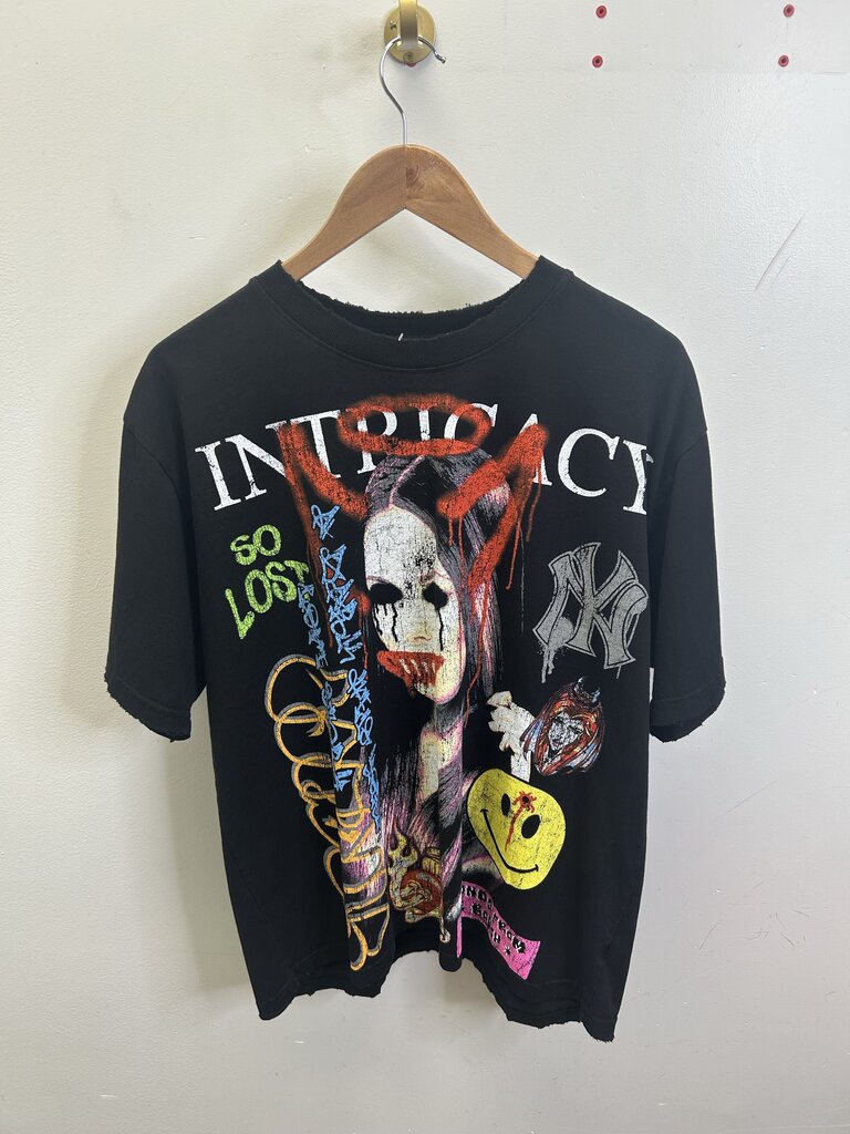 New Lost Black Graffiti Lady Tee size M