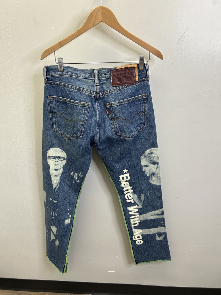 New Better With Age Lightwash Lime Green Jeans size 30