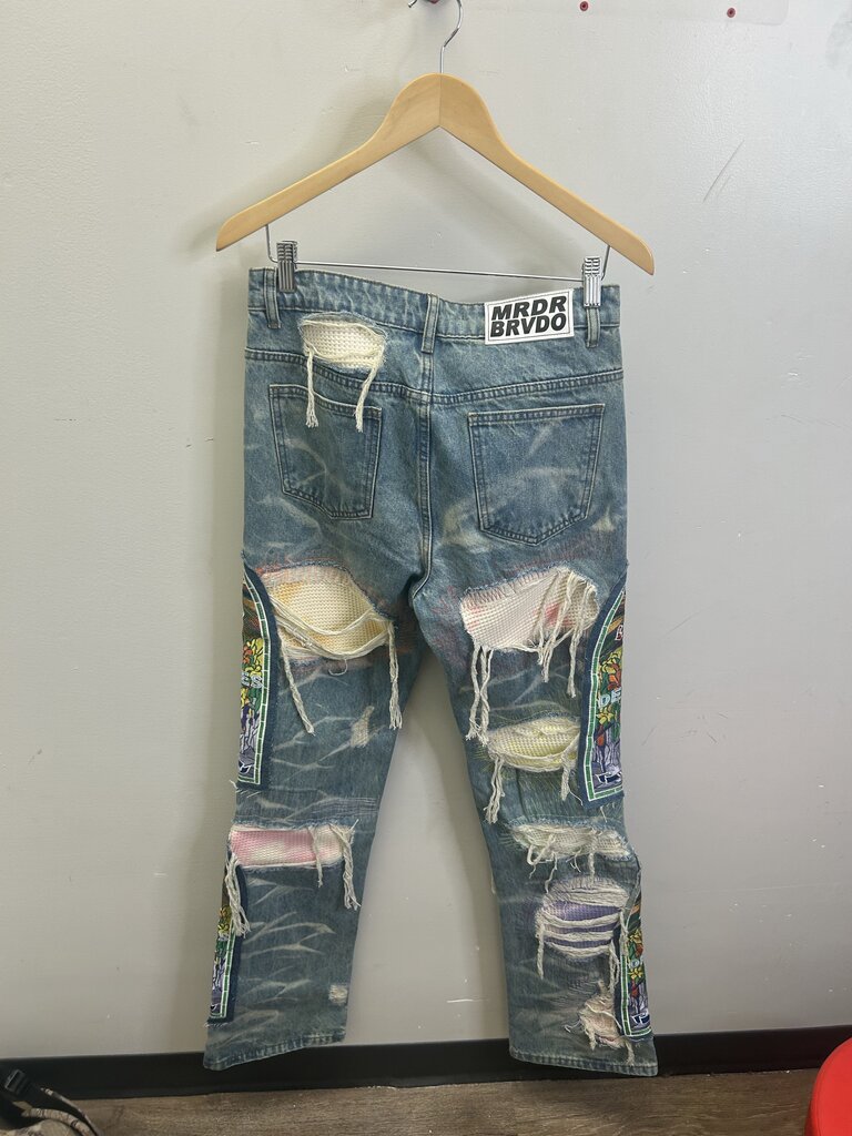 New WDW Lightwash Rainbow Denim Jeans size 30
