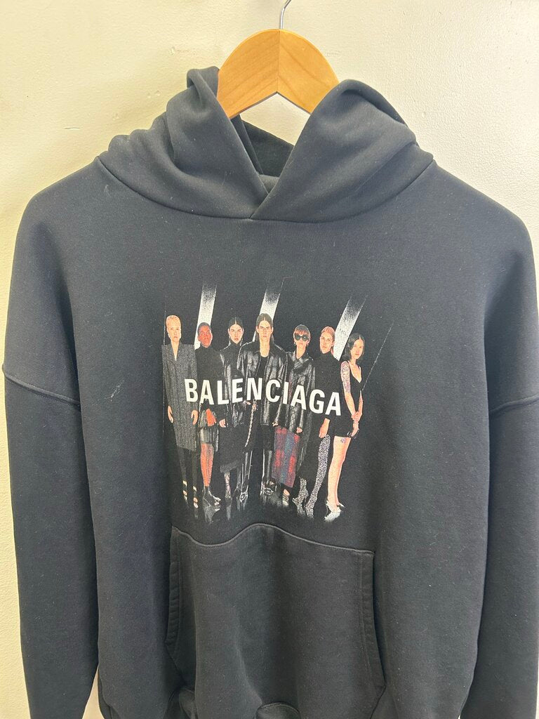 Preowned Balenciaga Family Logo Black Sz.XS