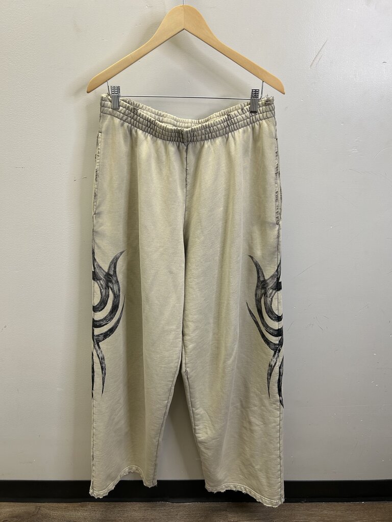 New Balenciaga Tattoo Cream Distressed Zip sz.L