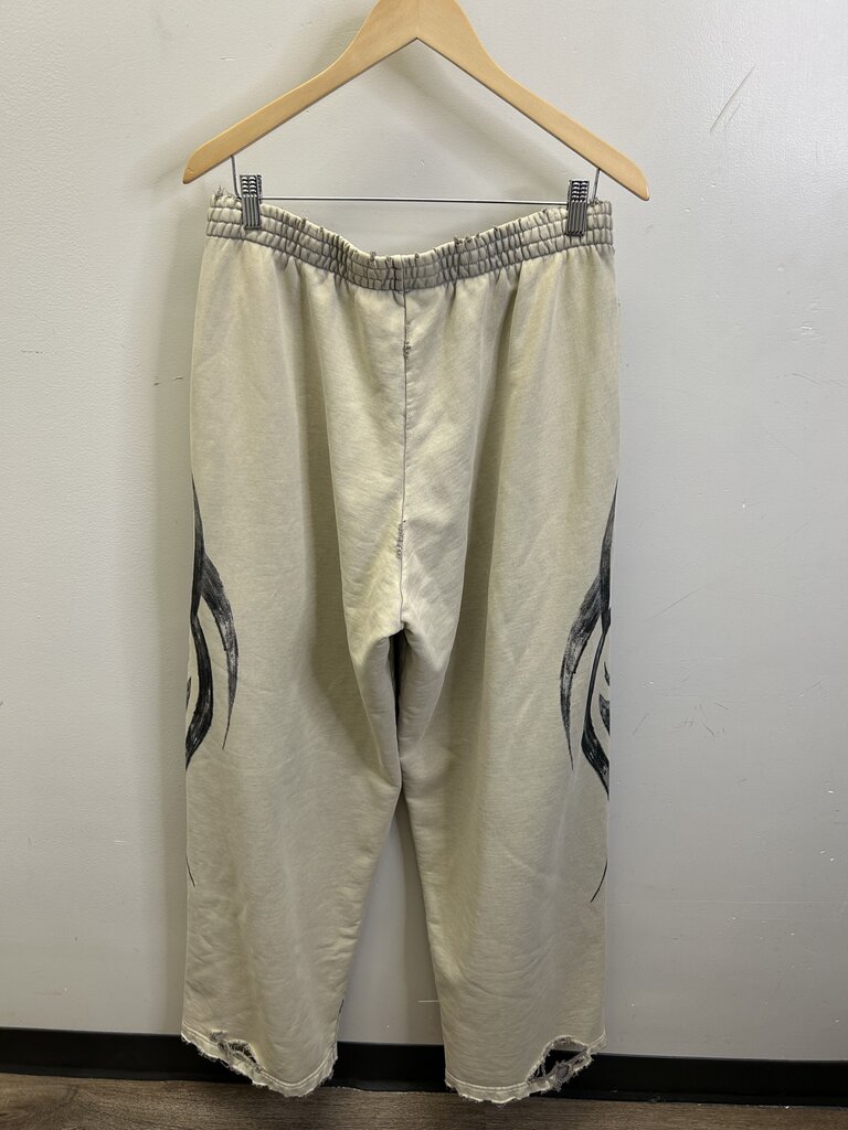 New Balenciaga Tattoo Cream Distressed Zip sz.L
