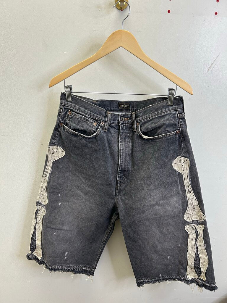 Preowned Kapital Bone Shorts Dark Black Grey sz/36