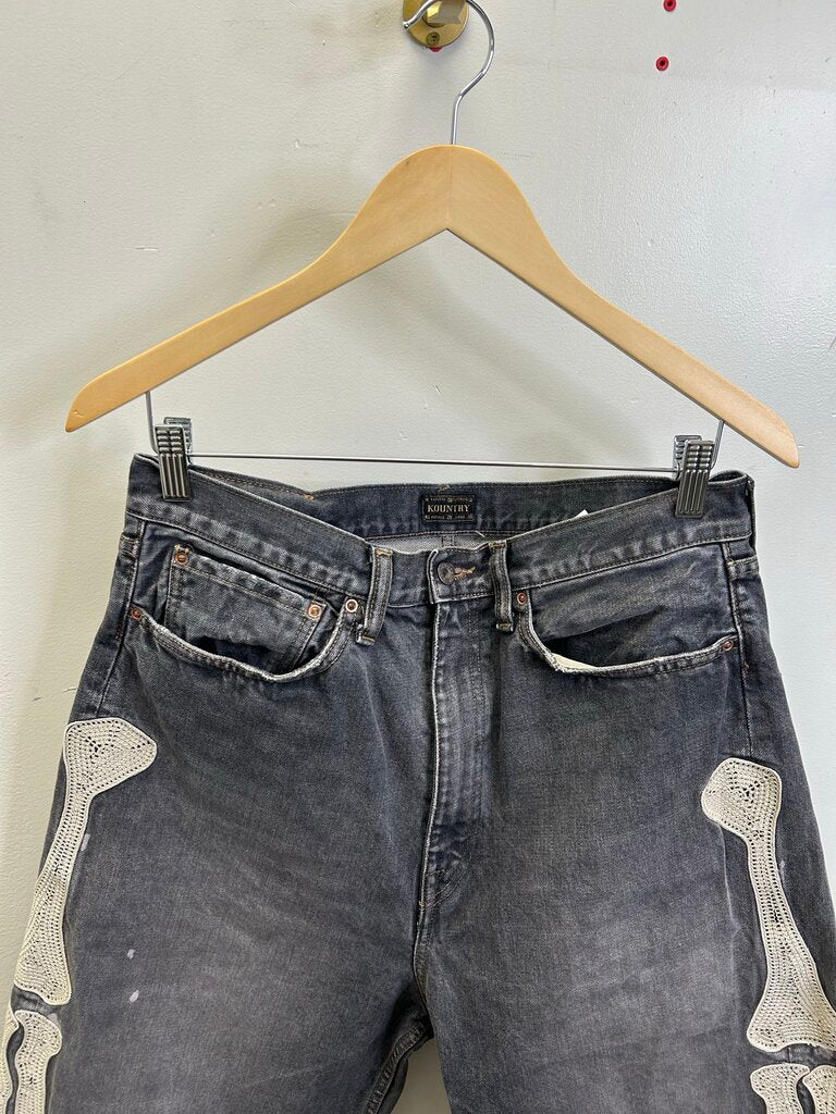 Preowned Kapital Bone Shorts Dark Black Grey sz/36