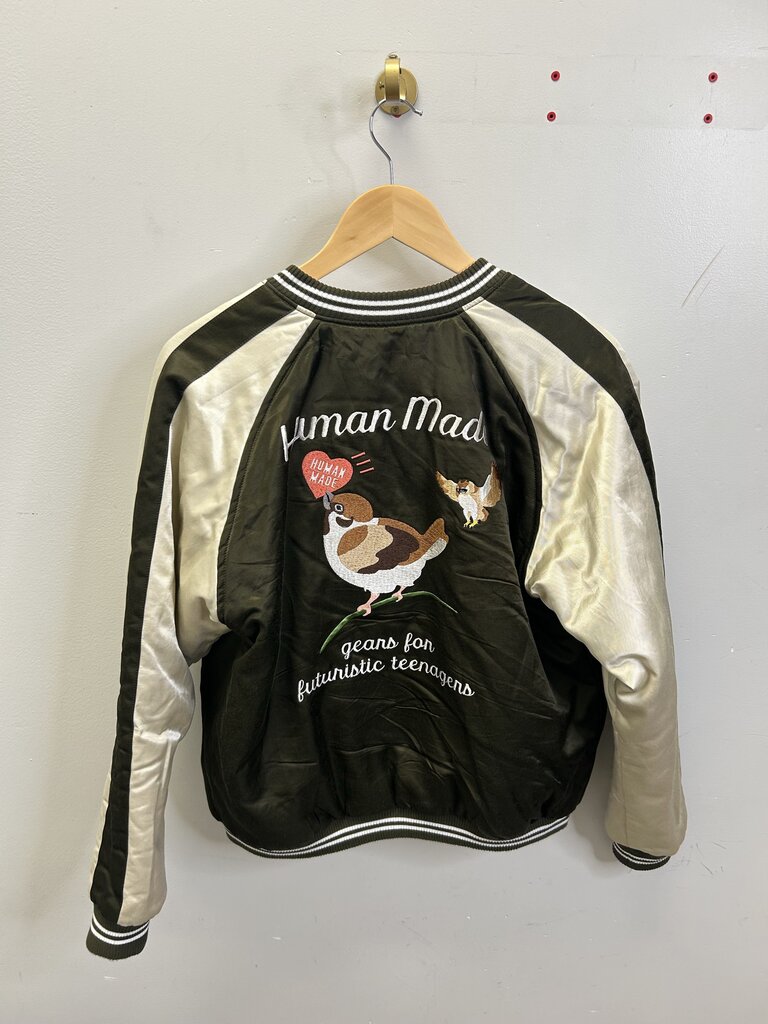 Preowned Human Made Green Pink Bomber Jacket Sz.Medium
