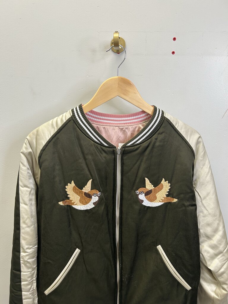 Preowned Human Made Green Pink Bomber Jacket Sz.Medium