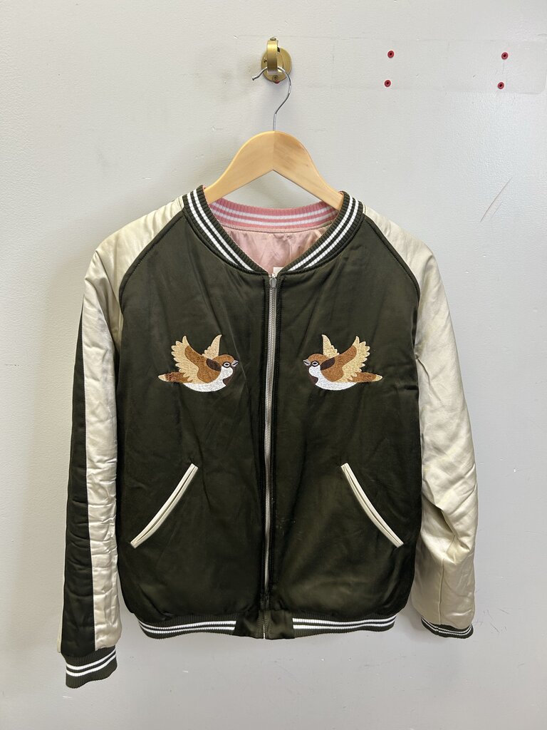 Preowned Human Made Green Pink Bomber Jacket Sz.Medium