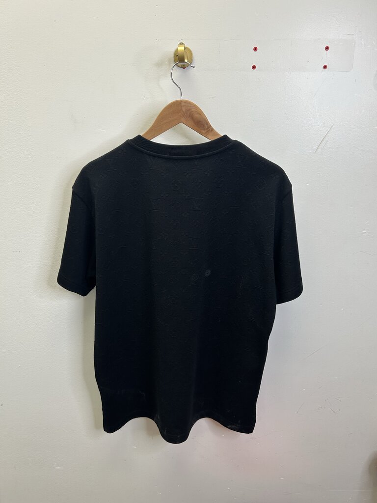 Preowned Louis Vuitton Black Monogram Pocket Tee Size Medium