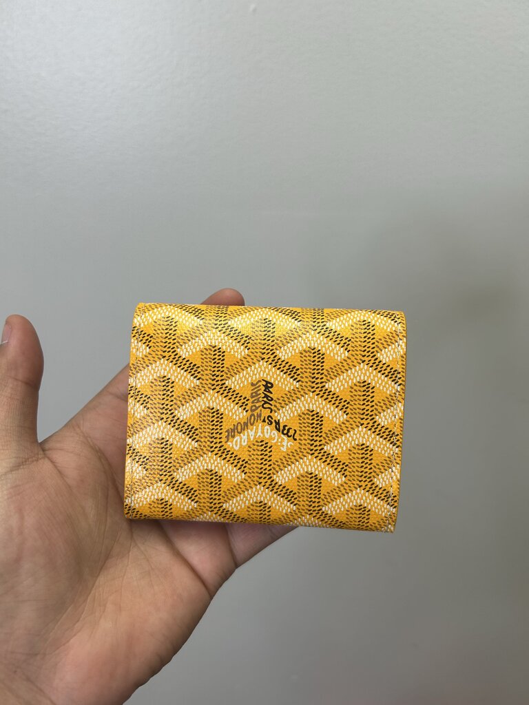 New Goyard Yellow Wallet Bifold Trim Pouch