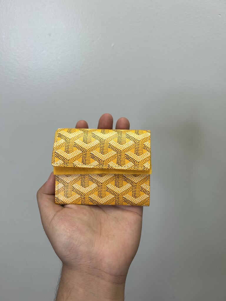 New Goyard Yellow Wallet Bifold Trim Pouch