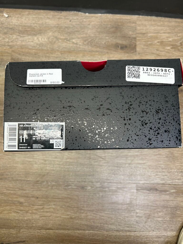 Preowned Jordan 4 Red Cement sz.11.5