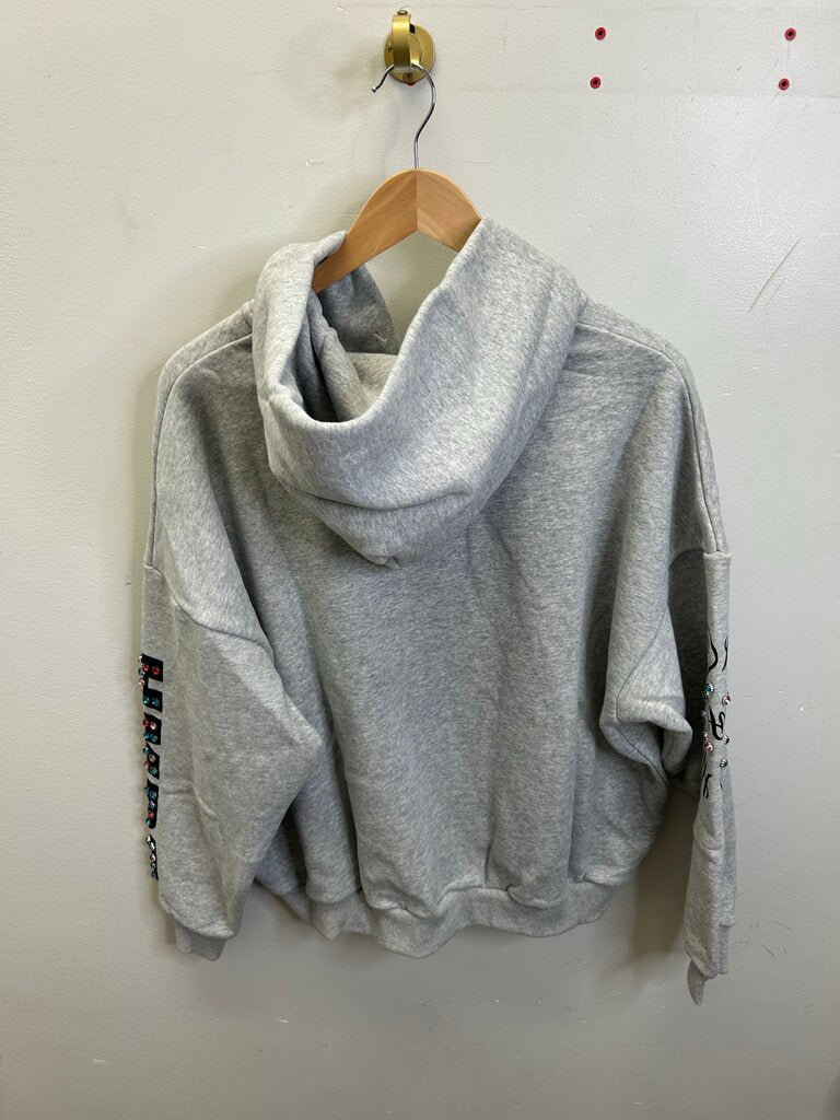 New HMDD Grey Rhinestone Zip Size Medium