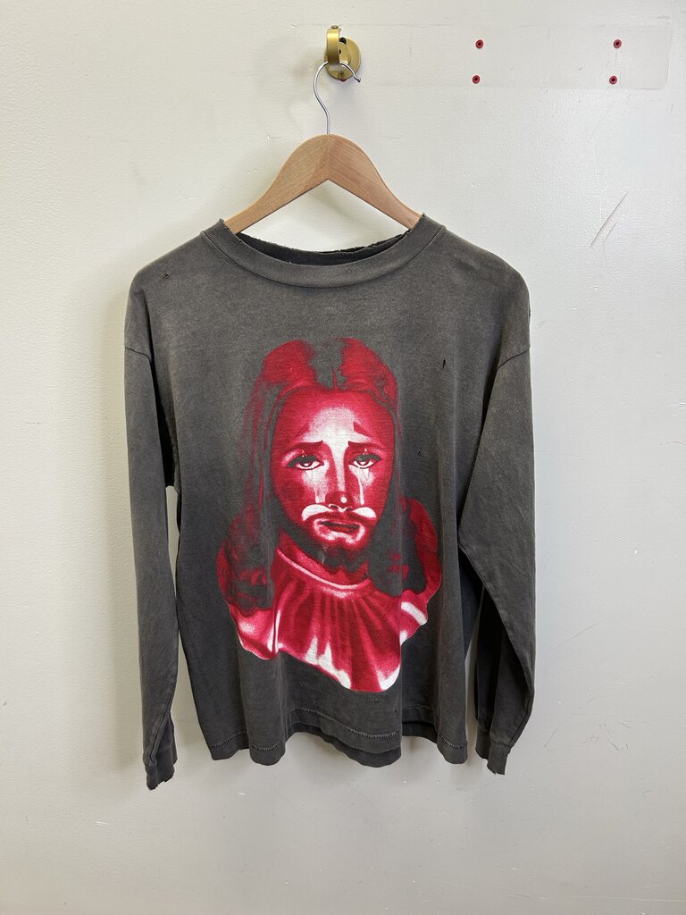 Preowned Saint Michael Red Jesus Long Sleeve Size Small