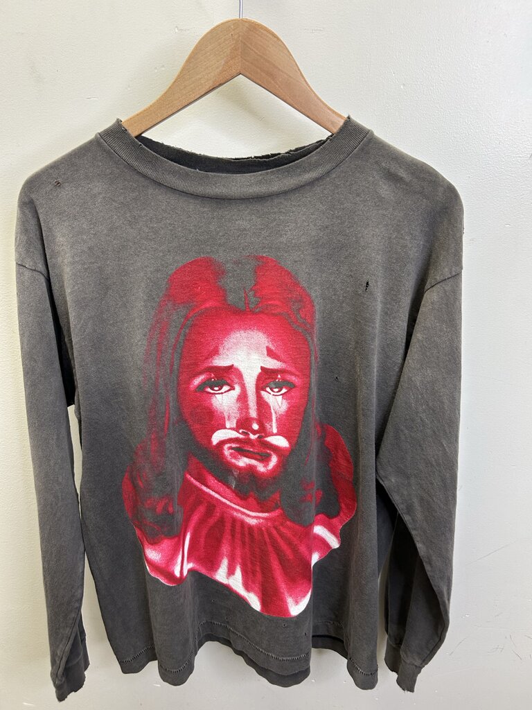 Preowned Saint Michael Red Jesus Long Sleeve Size Small