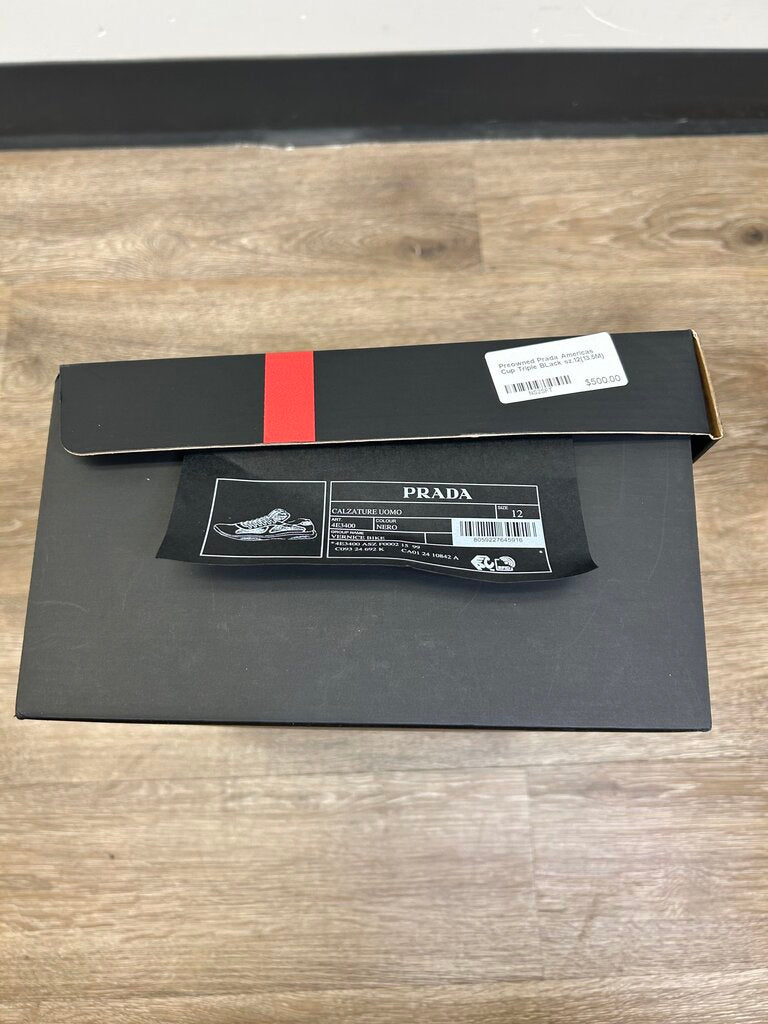 Preowned Prada Americas Cup Triple BLack sz.12(13.5M)