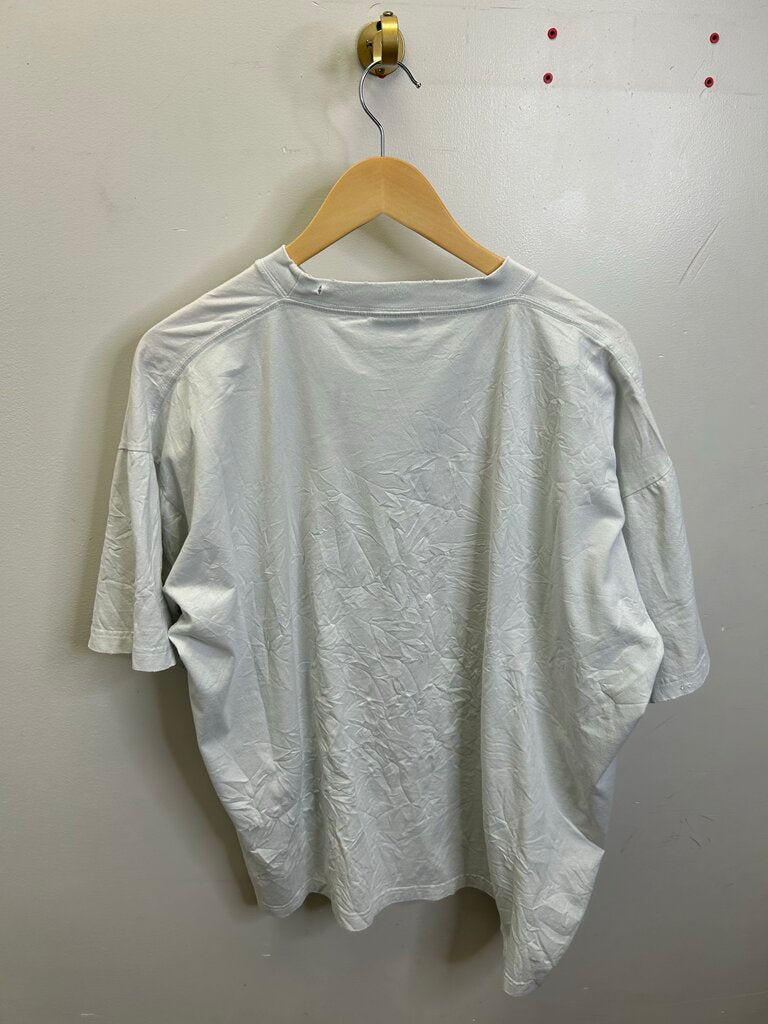 Preowned Balenciaga White Oval Logo Tee Size XL