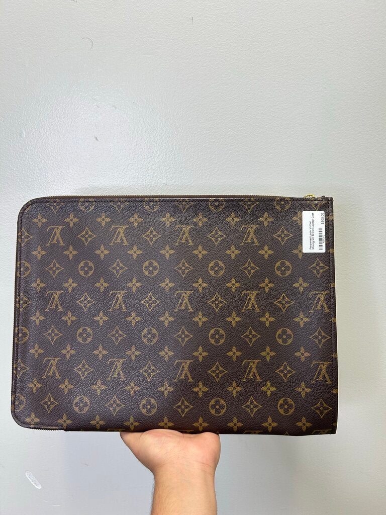 Preowned Louis Vuitton Monogram Brown Laptop Case