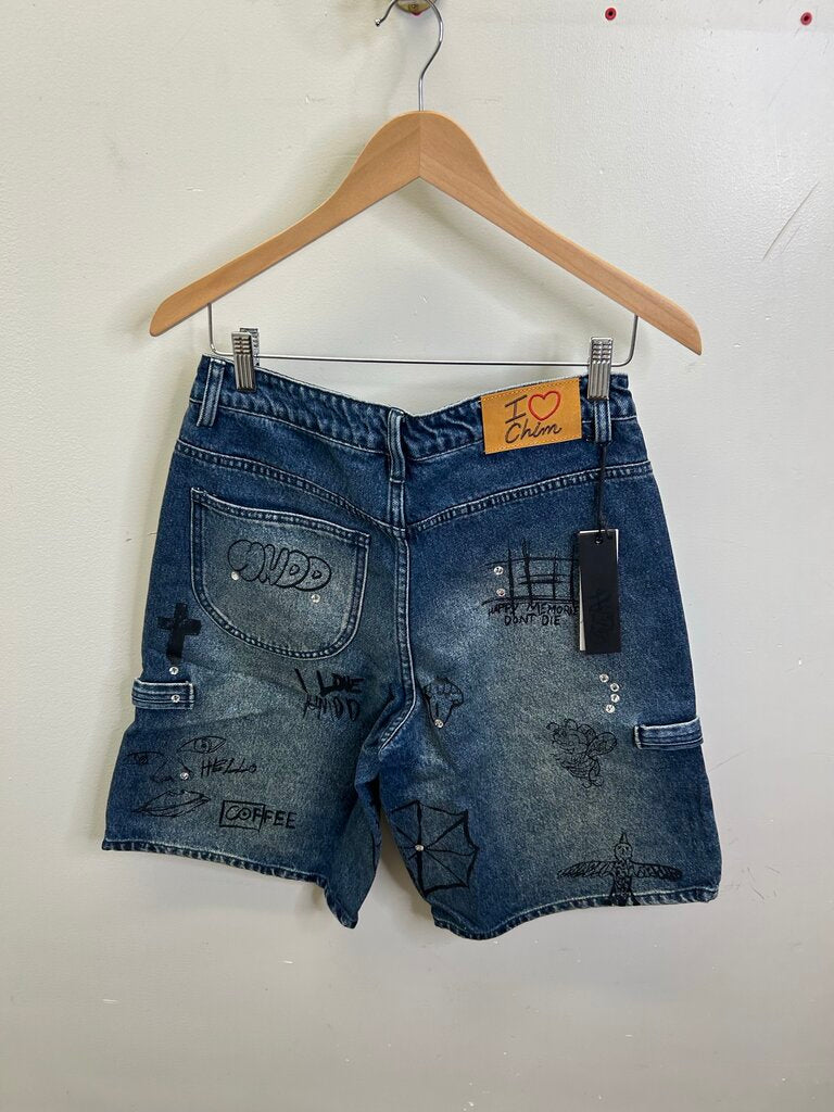 New HMDD Grafftiti Jean Short Sz.XS