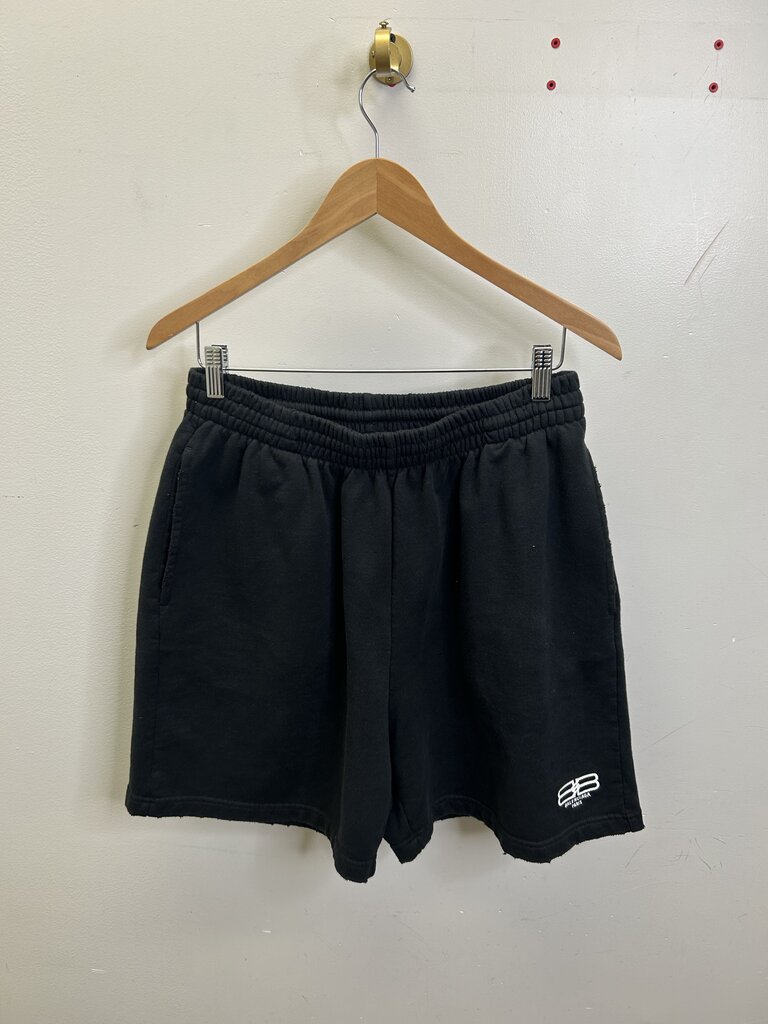 Preowned Balenciaga Black BB Shorts Size XS