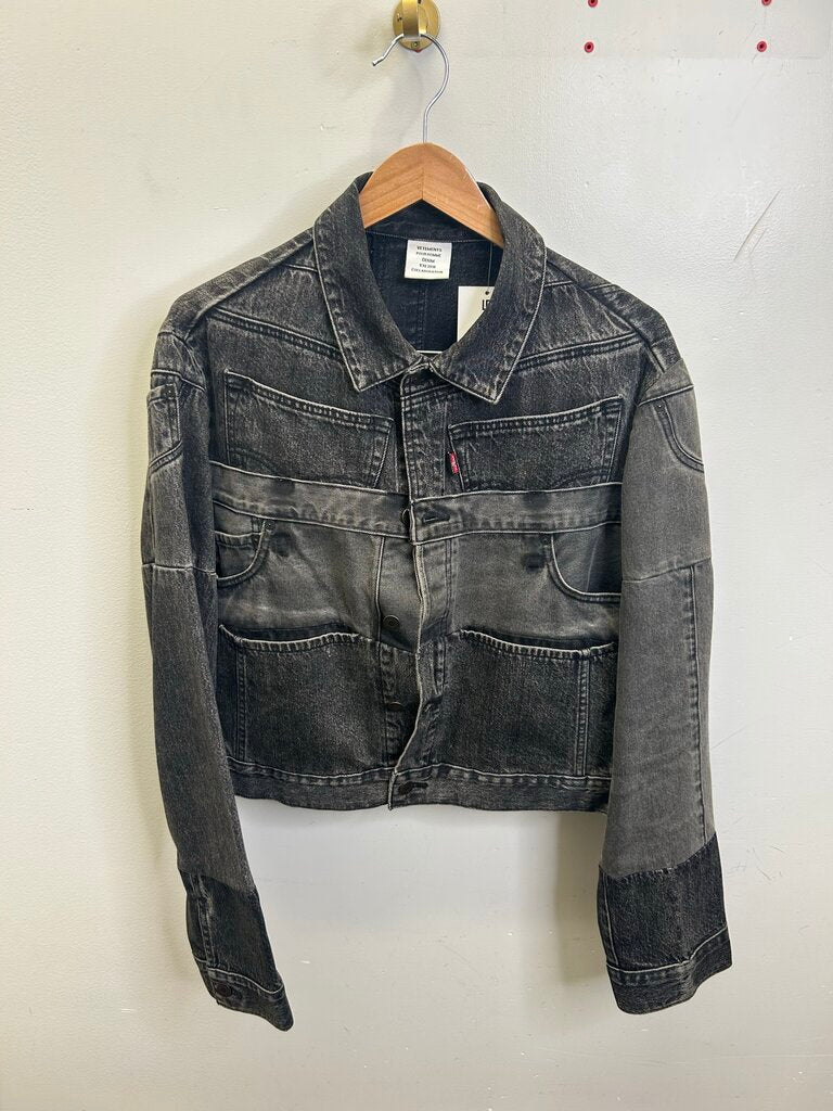 Preowned Vetement Black Reworked Levi Jacket size L
