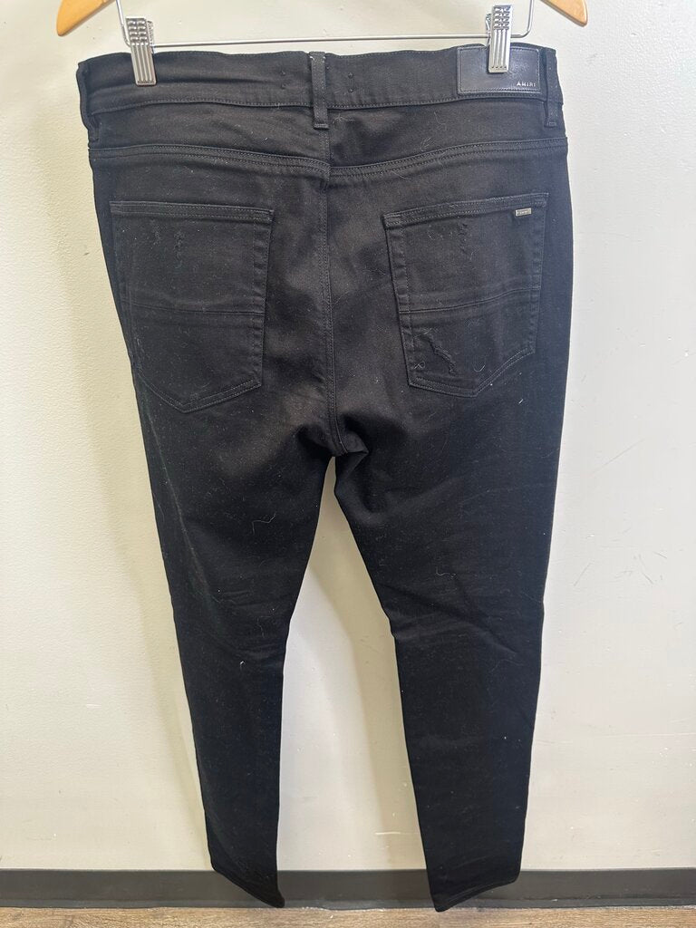 Preowned Amiri Black Distressed Denim Size 36