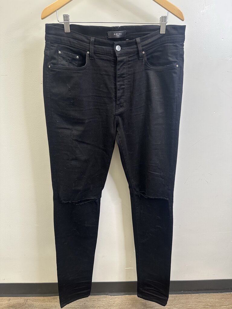 Preowned Amiri Black Distressed Denim Size 36