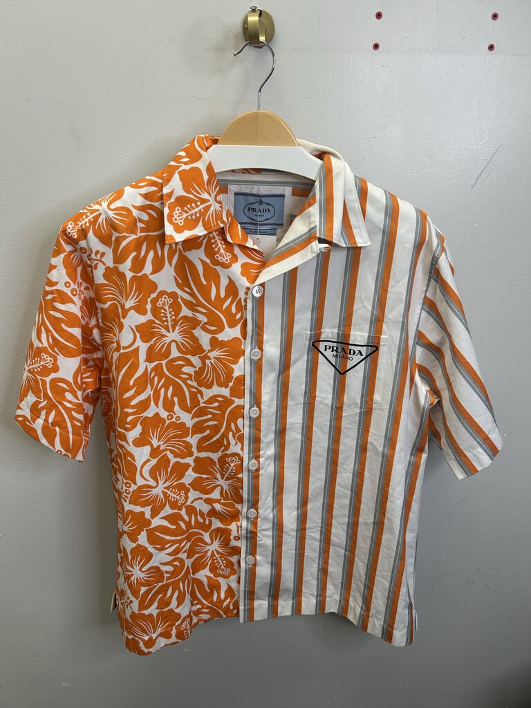 Preowned Prada Double Match Orange White Size Large