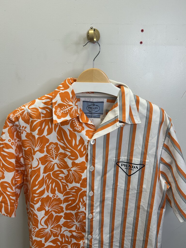 Preowned Prada Double Match Orange White Size Large