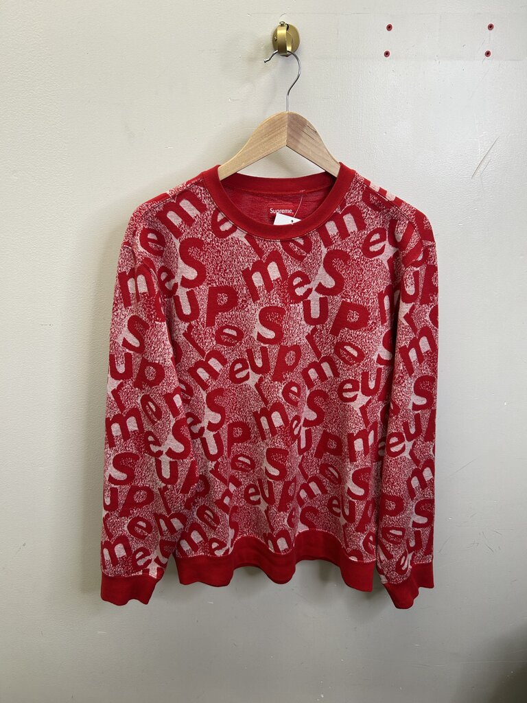 Preowned Supreme Red Letter Crewneck Size Medium
