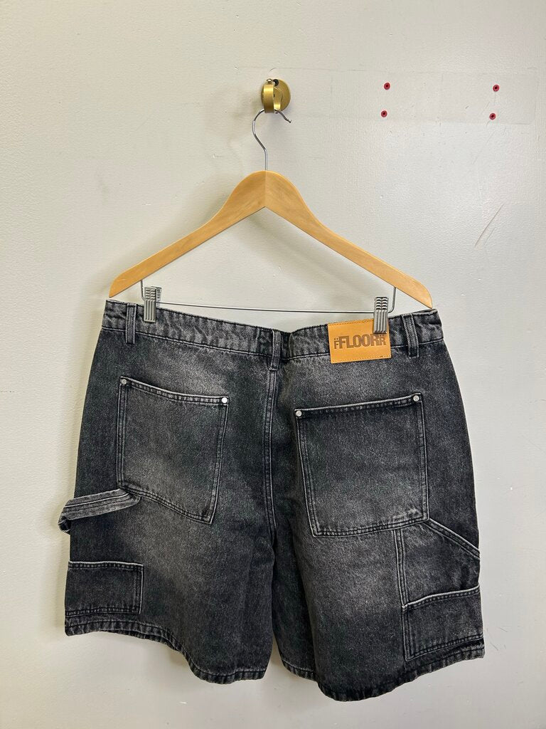 New Floor Black Denim Cargo size 30