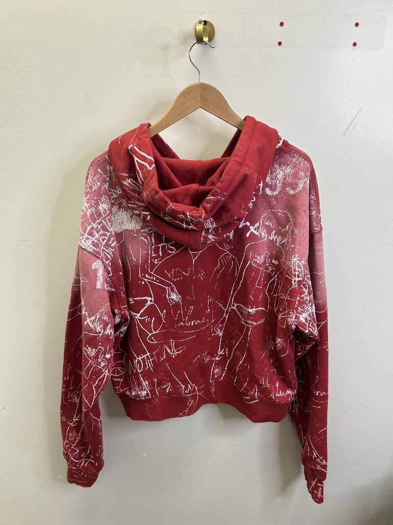 New Vertabrae Red Paint Splatter Zip Up some M
