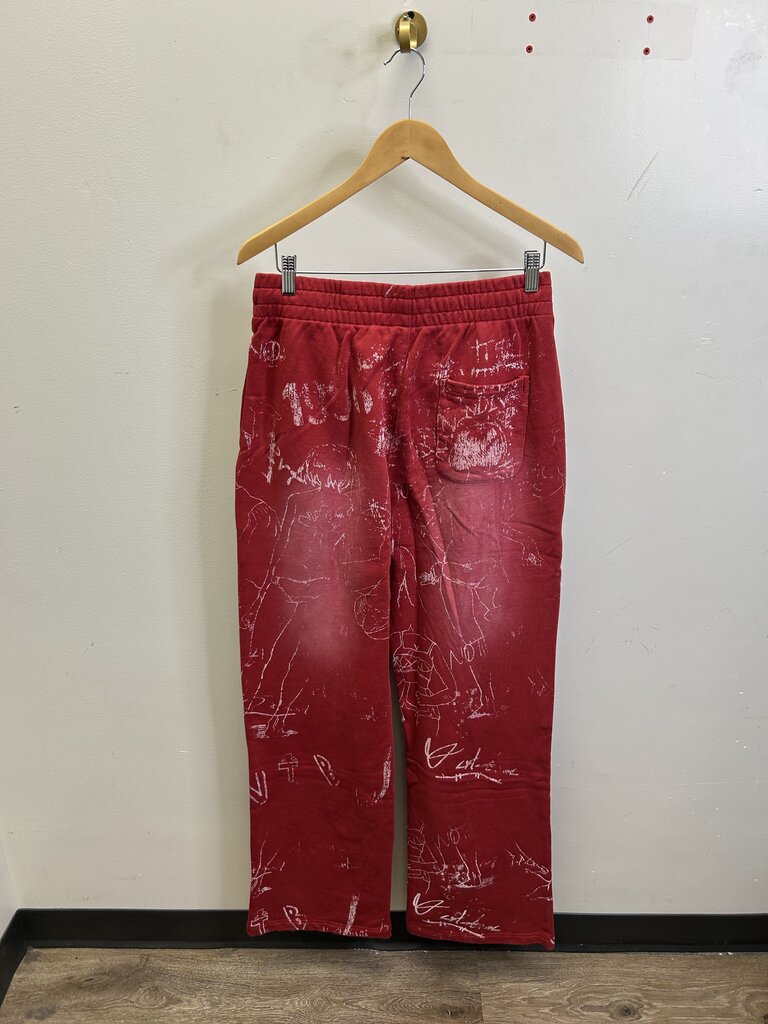 New Vertabrae Red Paint Splatter Sweatpants size M