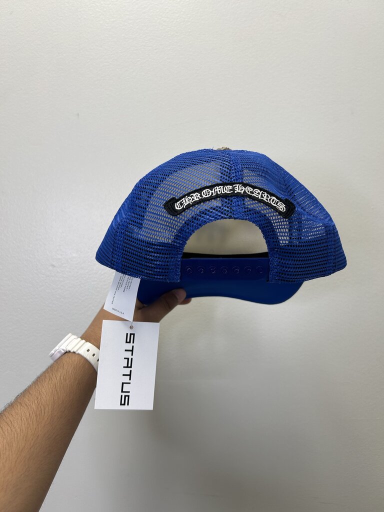 Preowned Chrome Heart Blue Paper Jam Trucker