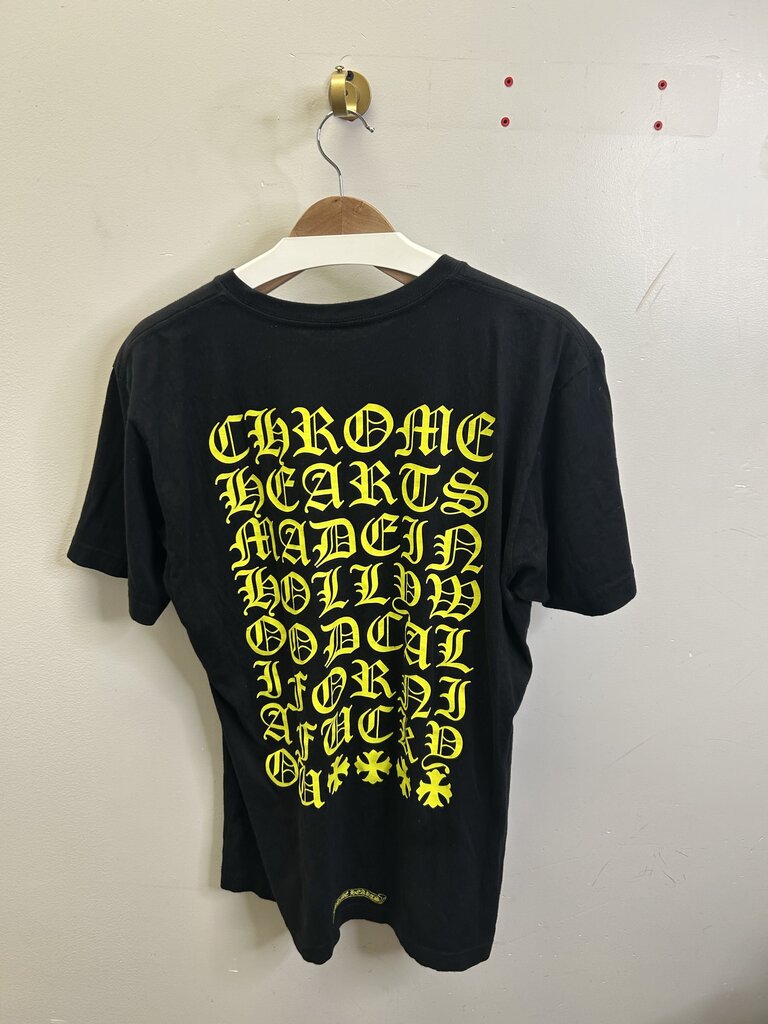 Preowned chrome Hearts Black Neon Horseshoe Logo Tee Size Large