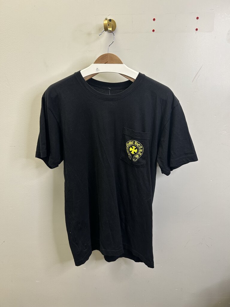Preowned chrome Hearts Black Neon Horseshoe Logo Tee Size Large