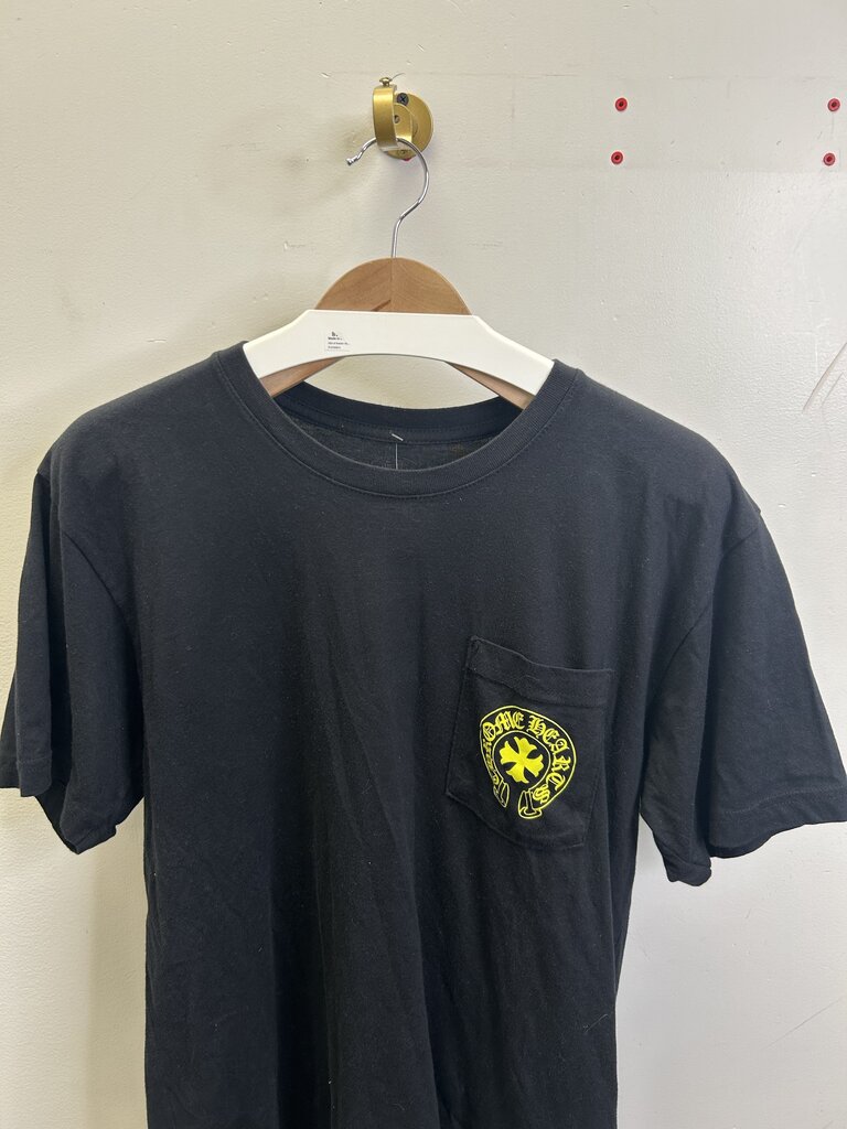 Preowned chrome Hearts Black Neon Horseshoe Logo Tee Size Large