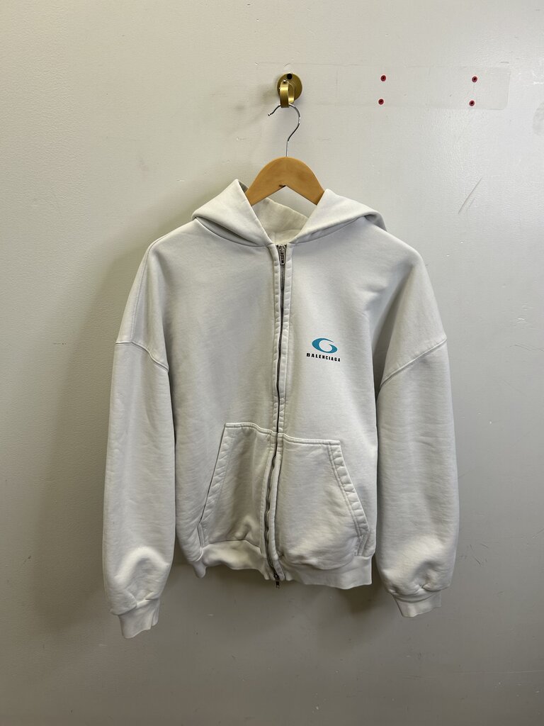 Preowned Balenciaga Washed White Zip Up size L