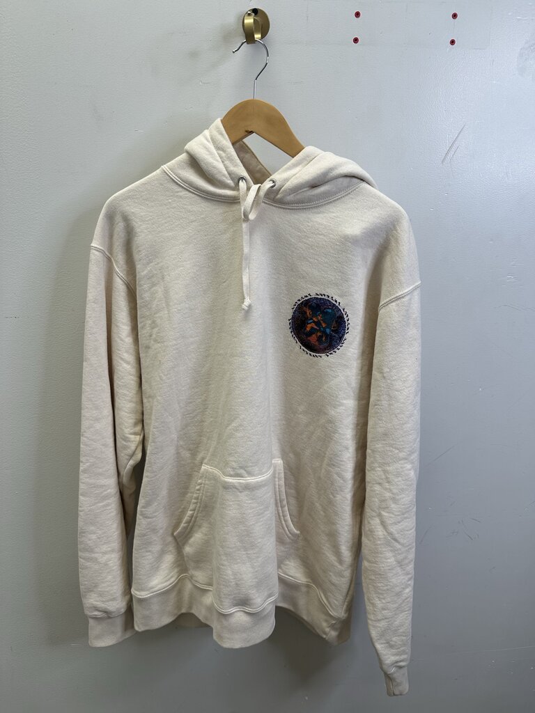 Preowned Supreme Cream Purple Logo Hoodie sz.XL