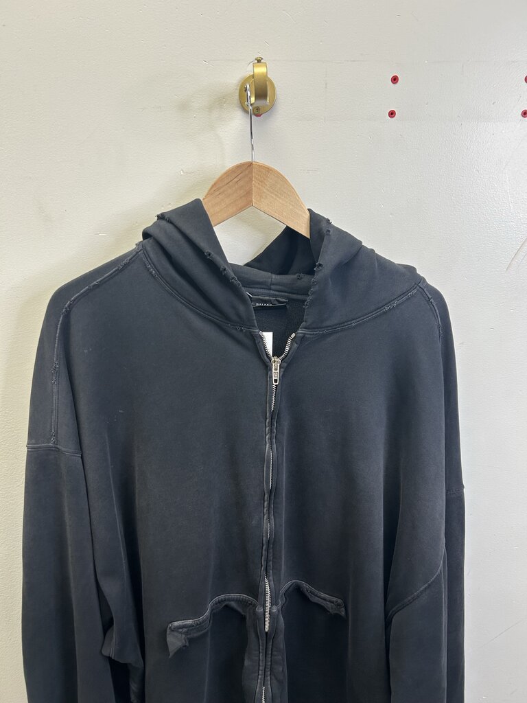 Preowned Balenciaga Black Yellow Tape Zip Size XXL