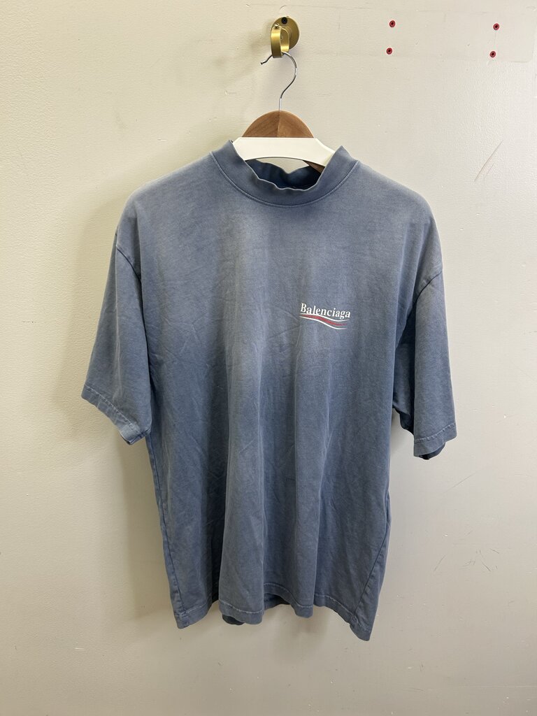 Preowned Balenciaga Fade Blue Campaign Tee sz.M